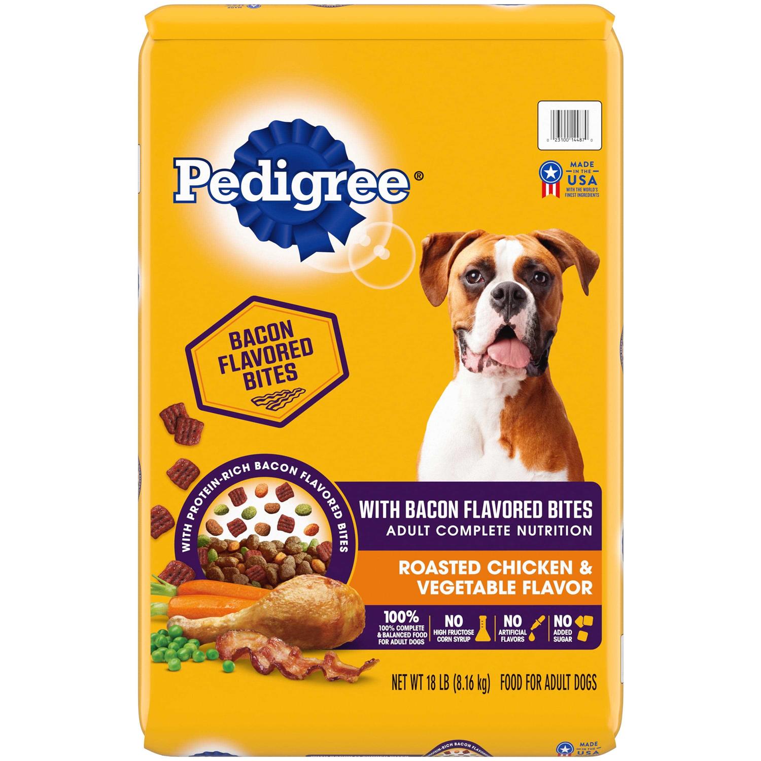 Pedigree with Bacon Flavored Bites Chicken Adult Dry Dog Food - Healthber