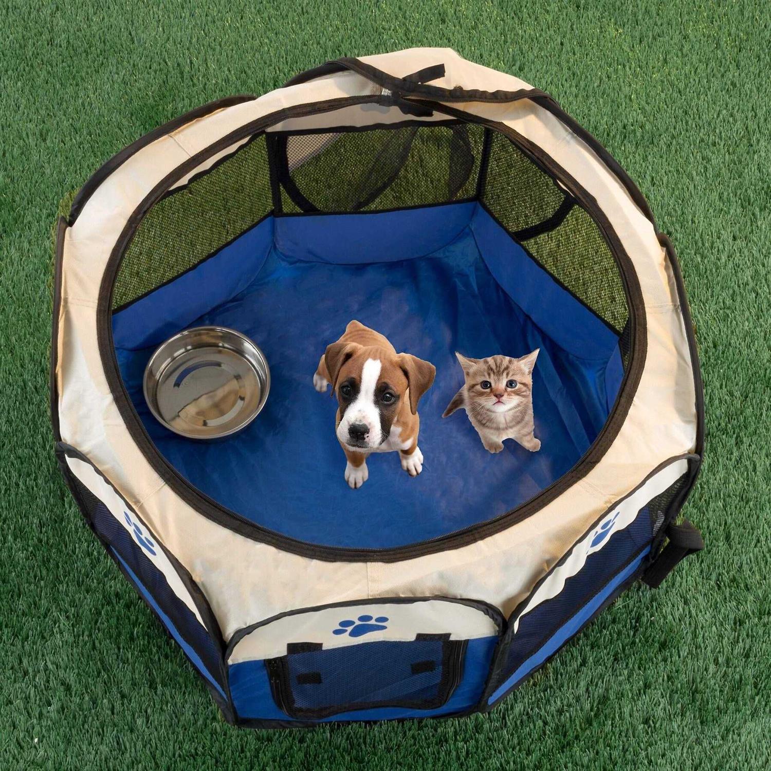 Pet Adobe Portable Pop-Up Pet Playpen - Healthber