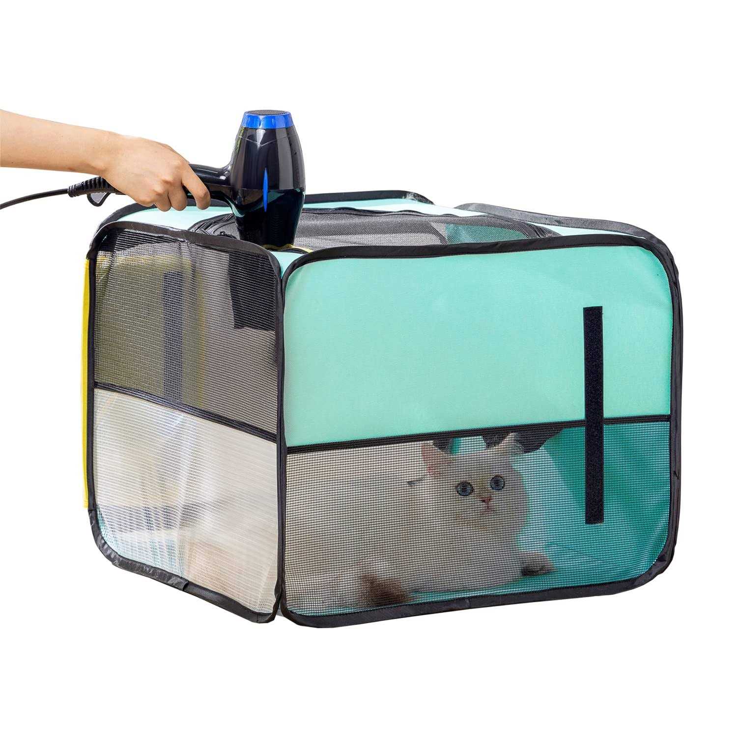 Pet Dog Cat Drying Box Anti-Hair Flying Portable Foldable Cat Drying Room - Healthber