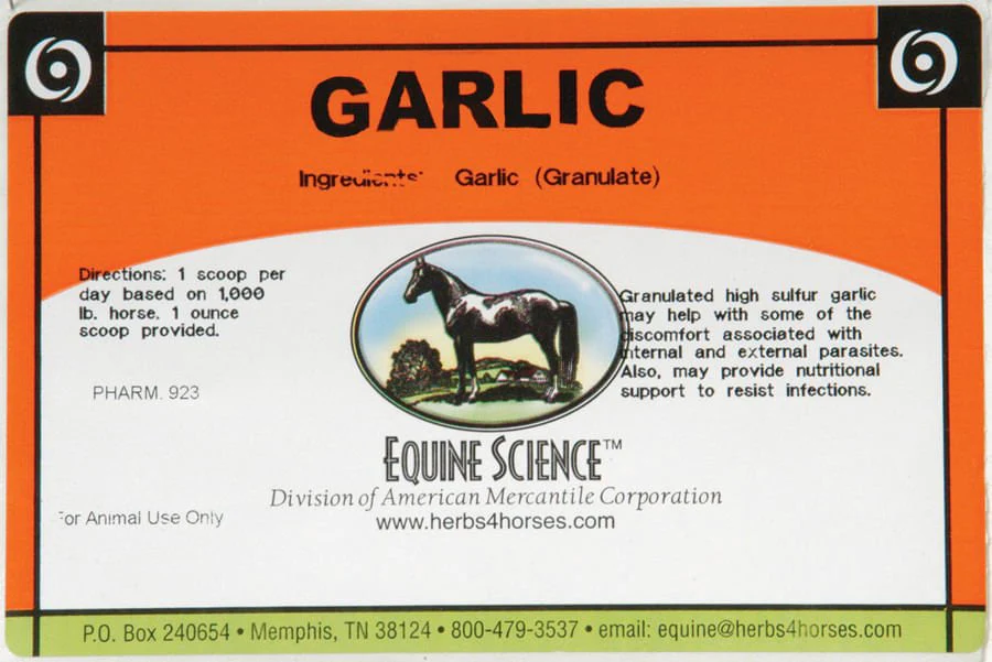 Garlic Feed-Thru Fly Control for Horses - Healthber