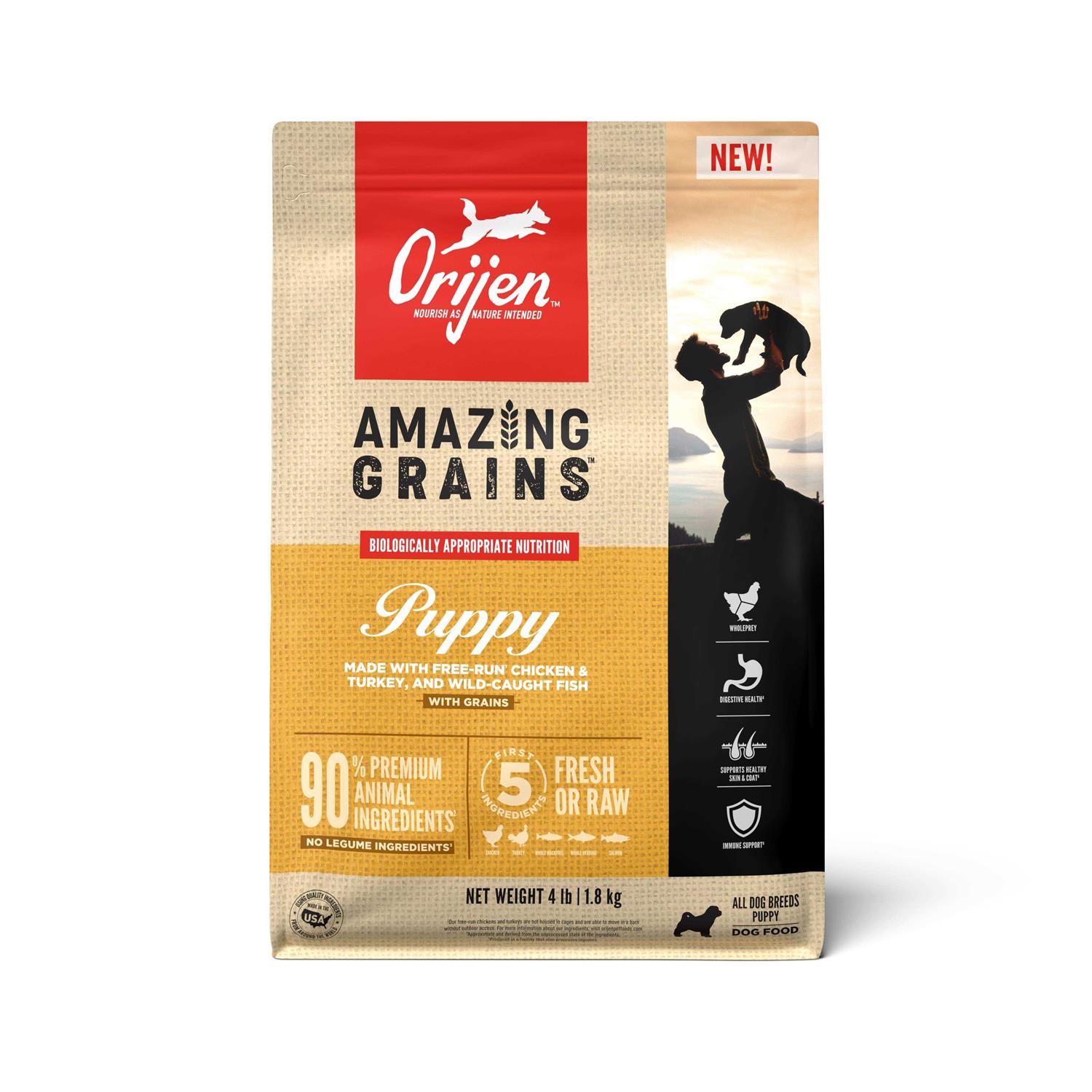 Orijen Amazing Grains Puppy Dry Dog Food - Healthber