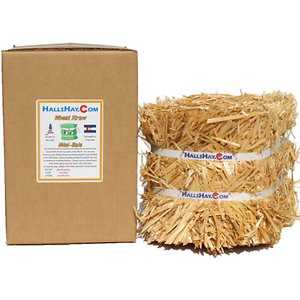 Hall’s Hay Wheat Straw Mini-Bale Small Pet Bedding, 4-lb box - Healthber