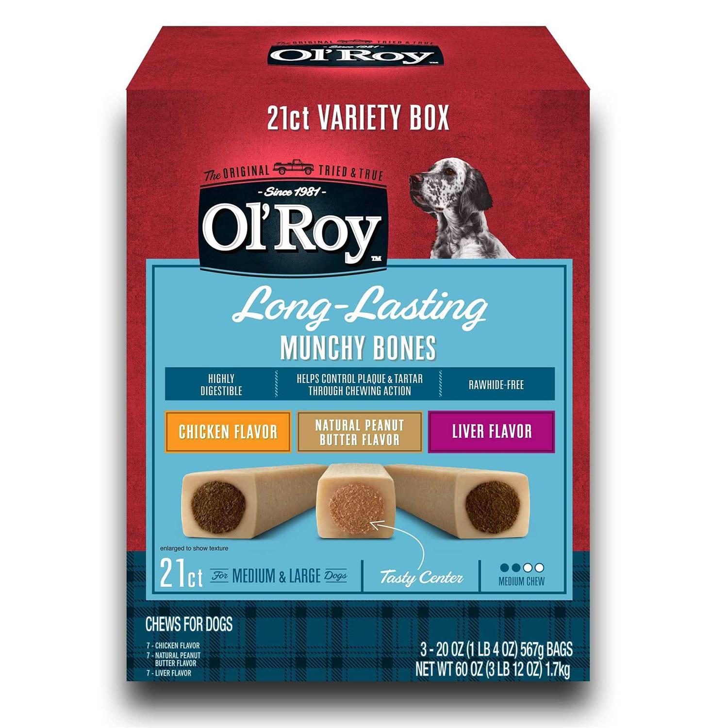 Ol Roy Munchy Bones Dog Treats Value Pack - Healthber