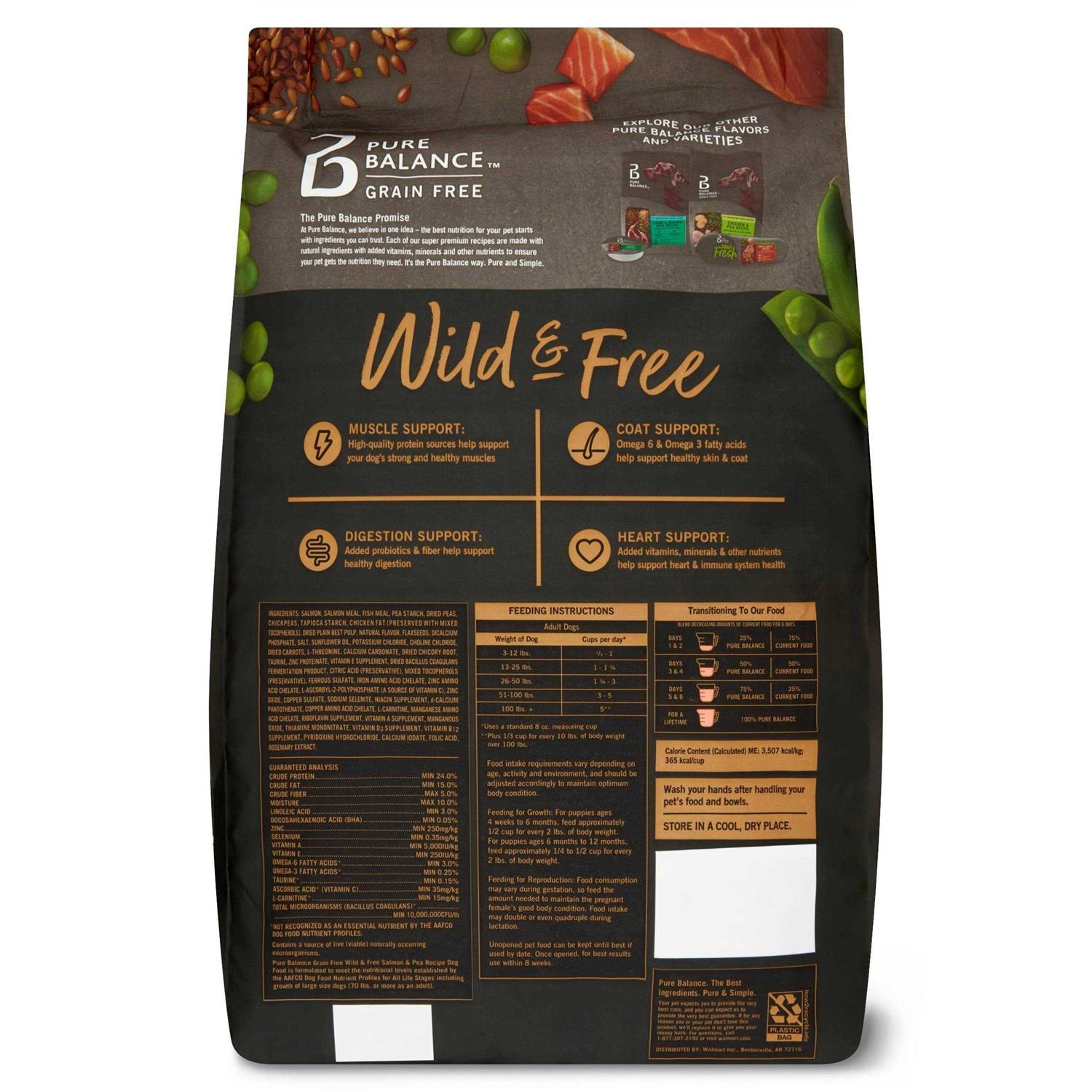 Pure Balance Wild & Free Salmon & Pea Recipe Dry Dog Food - Healthber