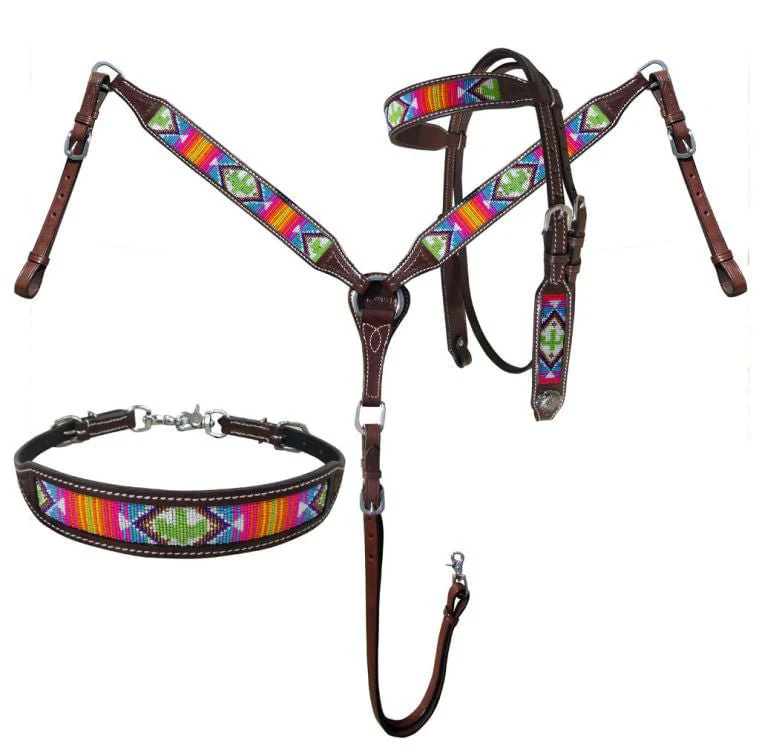 Showman Beaded Southwest & Cactus Tack Set - Healthber