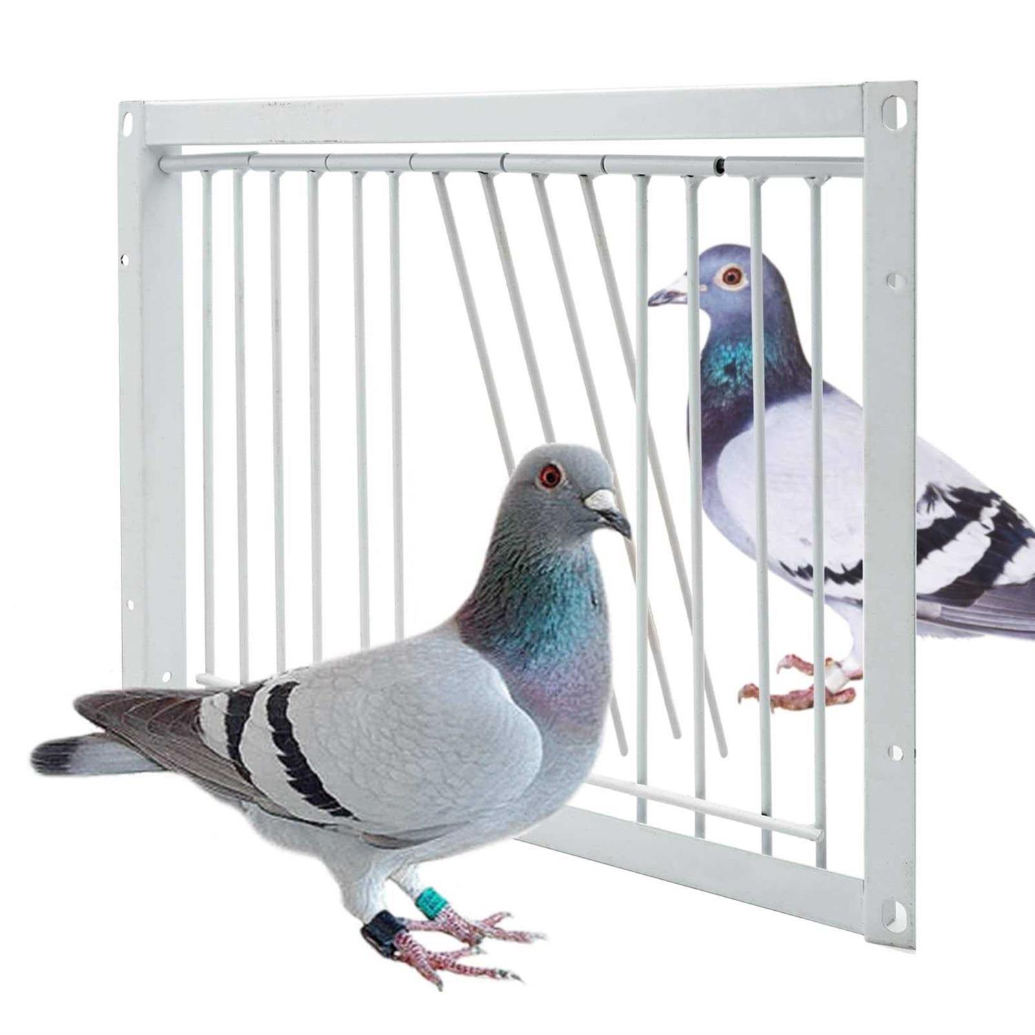 Junniu 11.8in/30cm Pigeon Cage Door One Way Entrance Door Bird T Trap Birdcage Iron Wire Trap Door for Racing Pigeon Bird Cage Breeding Supply - Healthber