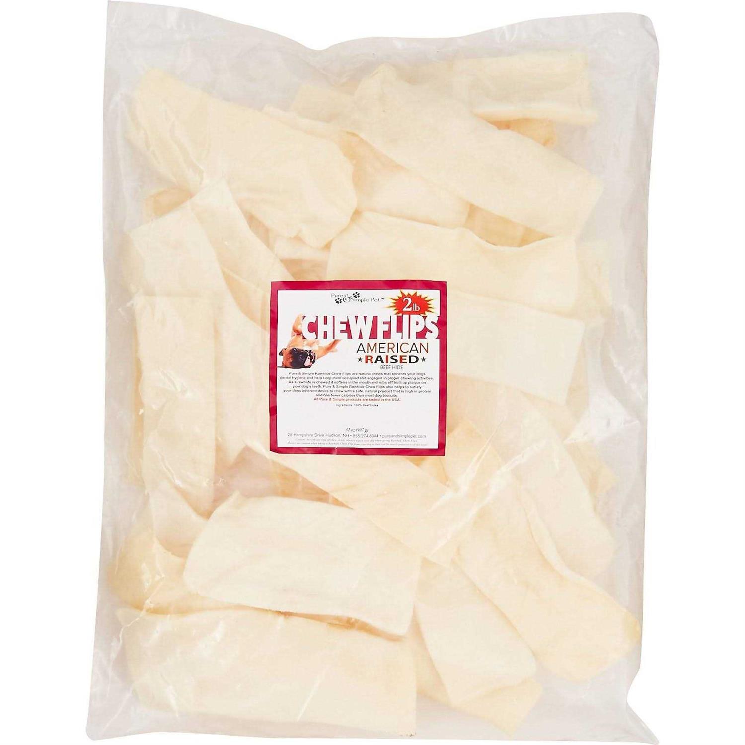 Pure & Simple Pet Rawhide Chew Flips - Healthber