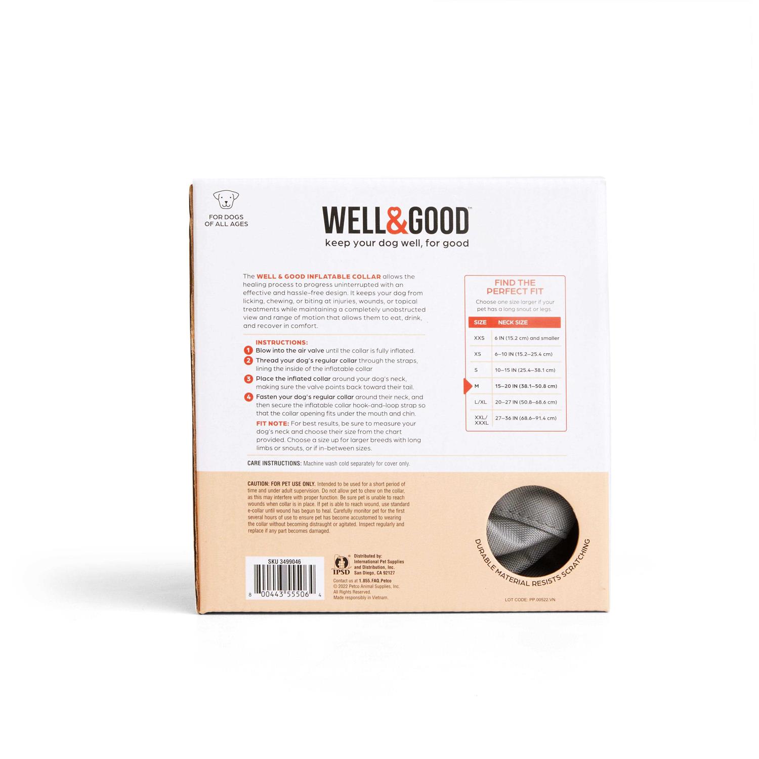 Well & Good Inflatable Dog Collar - Healthber