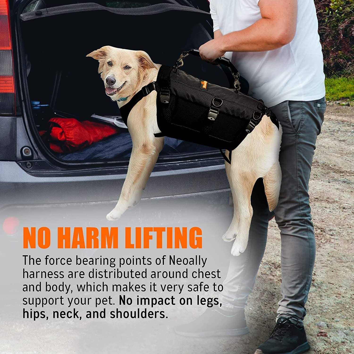 NeoAlly Sturdy Dog Lift Harness Full Body Support & Mobility Aids System 5-in-1 Lifting Support, Carry Sling, Vest Harness, Back Brace, and Anxiety - Healthber