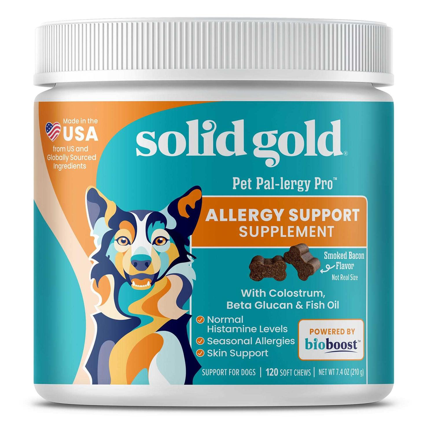 Solid Gold Dog Allergy Chews Itch Relief with Wild Alaskan Salmon Oil - Healthber