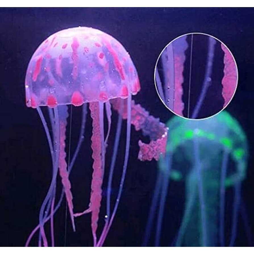 Lpraer 6 Pack Glow Jellyfish Floating Fish Tank Decorations Glowing Effect Silicone Simulation Jellyfish Ornament Aquarium Decorations - Healthber