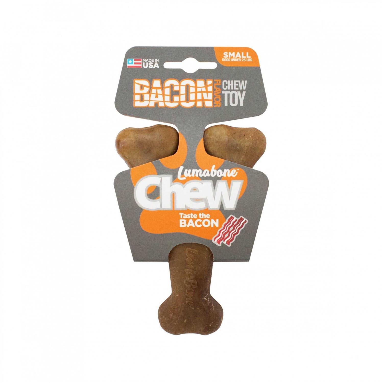 Lumabone Real Bacon Durable Wishbone Dog Chew Toy - Healthber