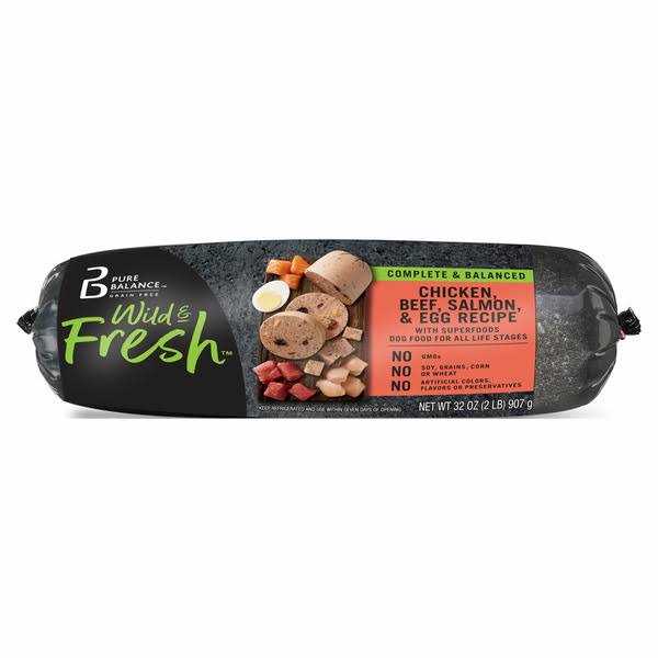 Pure Balance Grain Free Chicken Beef Salmon & Egg Recipe Wild & Fresh Dog Food - Healthber