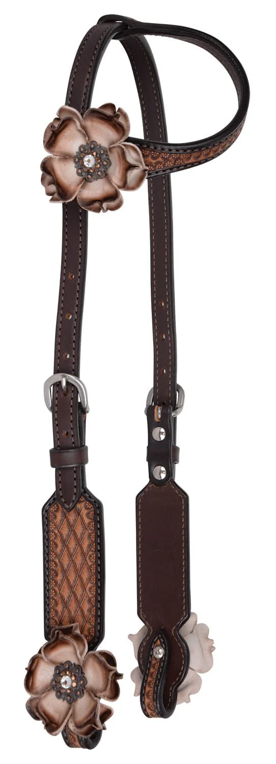 Circle Y Dusty Rose Vintage One Ear Headstall, Full - Healthber