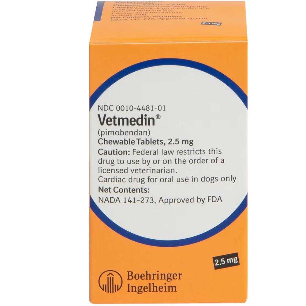 Vetmedin 2.5mg 50 Chewable Tablets - Healthber