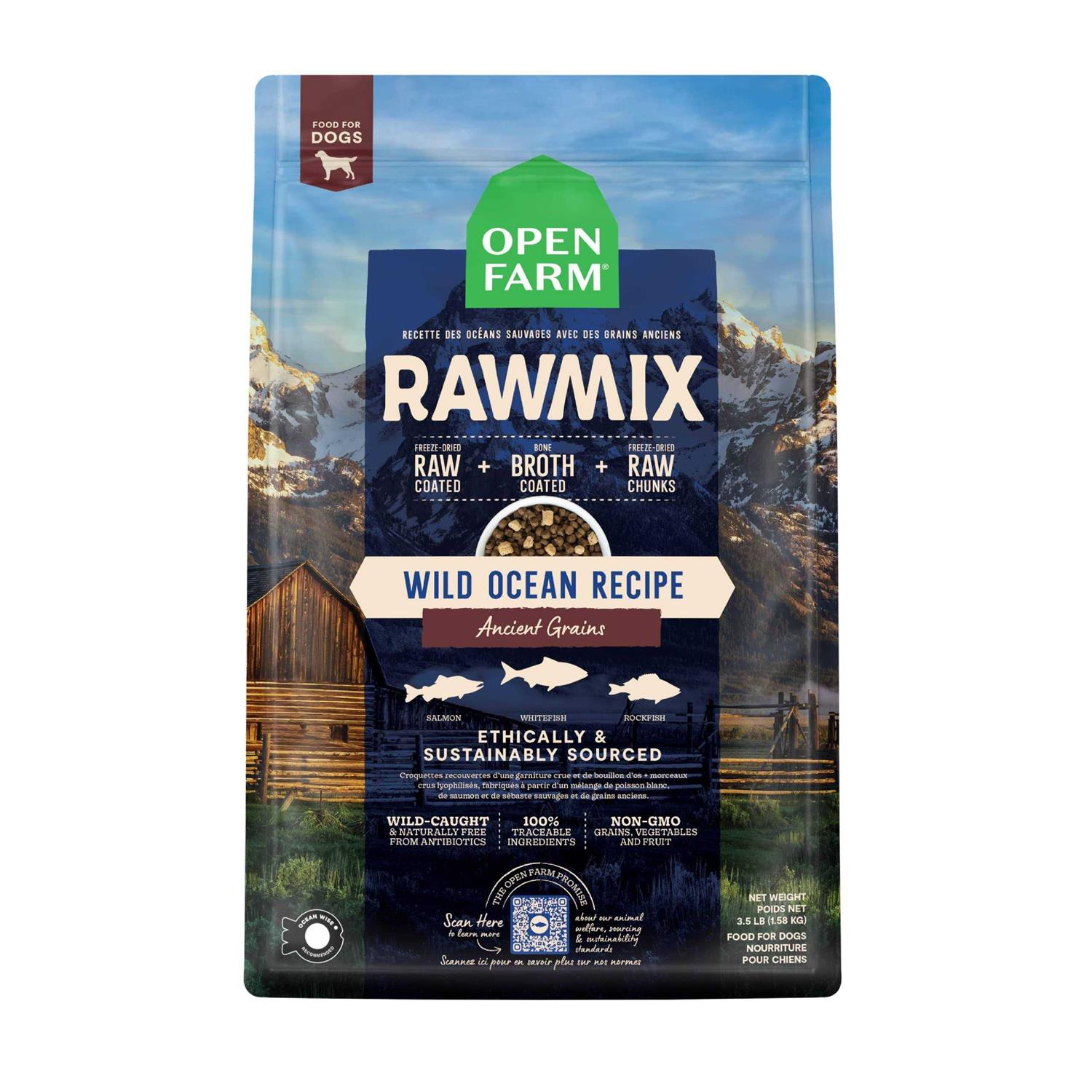 Open Farm Wild Ocean Ancient Grains RawMix Dog Food - Healthber