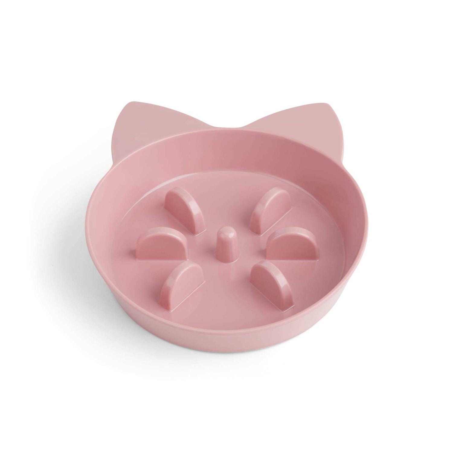 EveryYay Take It Slow Mauve Slow Feeder Cat Bowl - Healthber