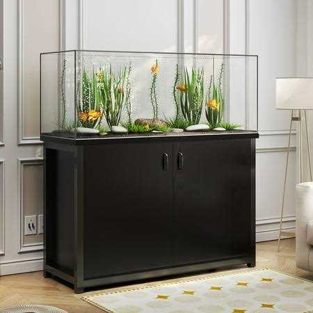 Tc-homeny 55-75 Gallon Aquarium/Fish Tank Stand with Cabinet and Charging Station/Power Outlets - Healthber