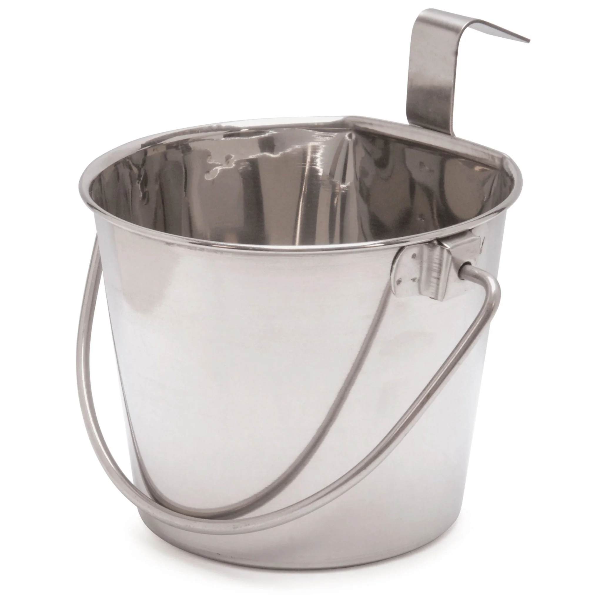 Flat-Sided Stainless Steel Pails with Hook & Handle - Healthber