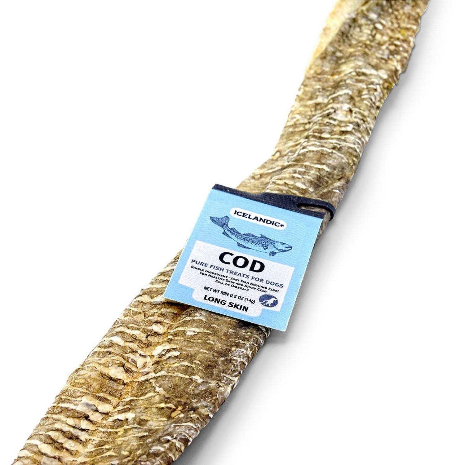 Icelandic+ Cod Short Skin Strips Fish Dog Treat - Healthber