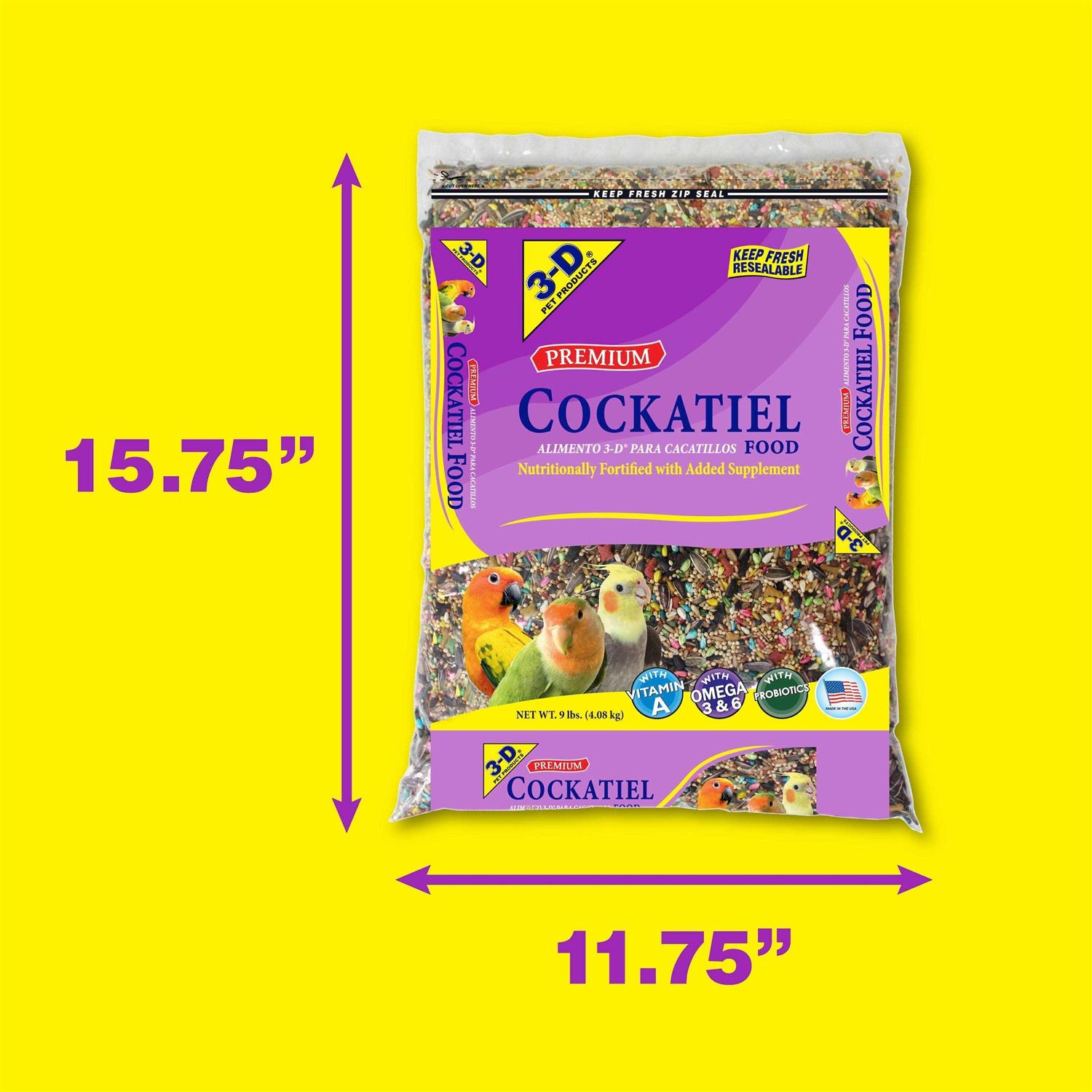 3-d Pet Products Premium Cockatiel Mix Bird Food Seeds - Healthber