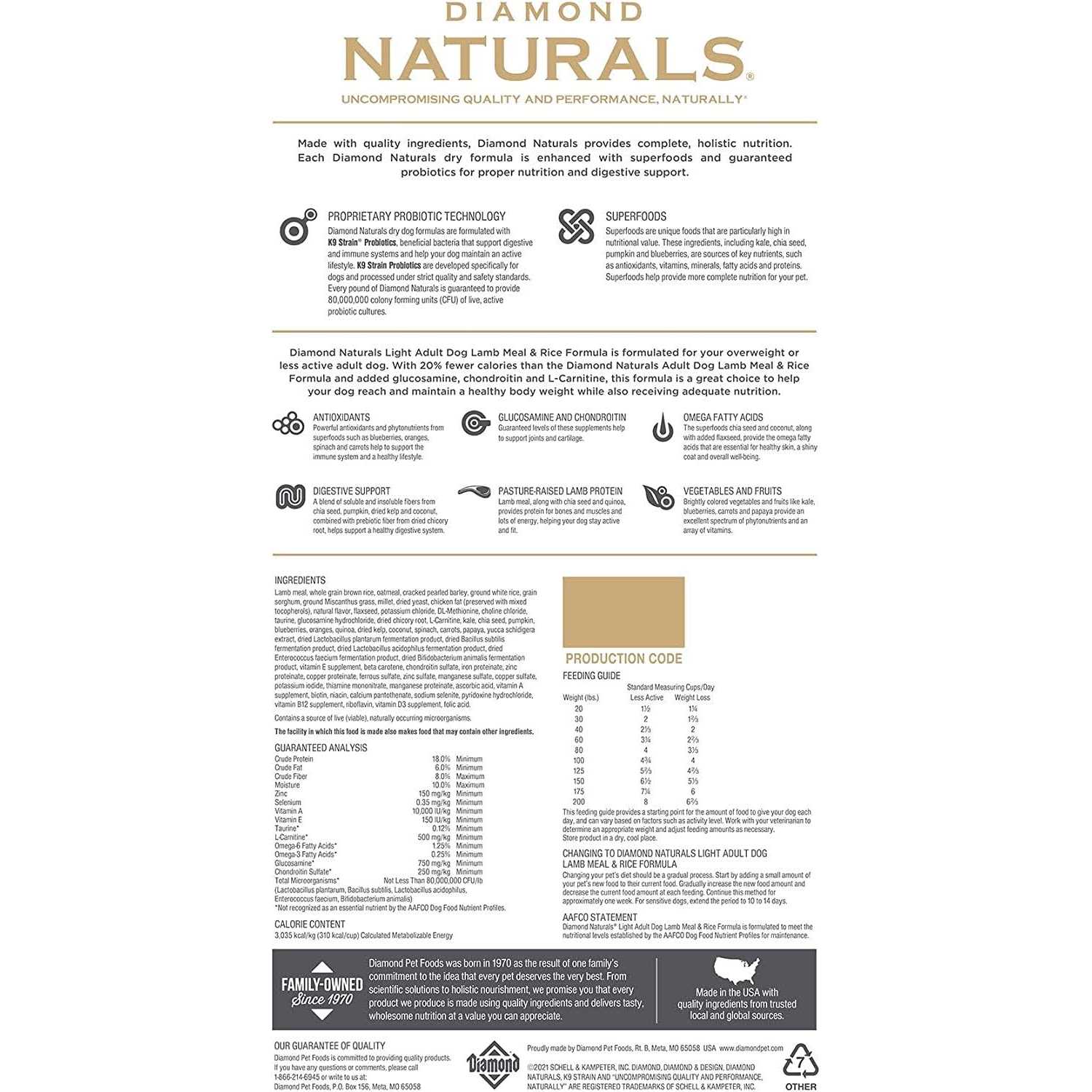 Diamond Naturals Light Lamb Meal & Rice Adult Dry Dog Food - Healthber