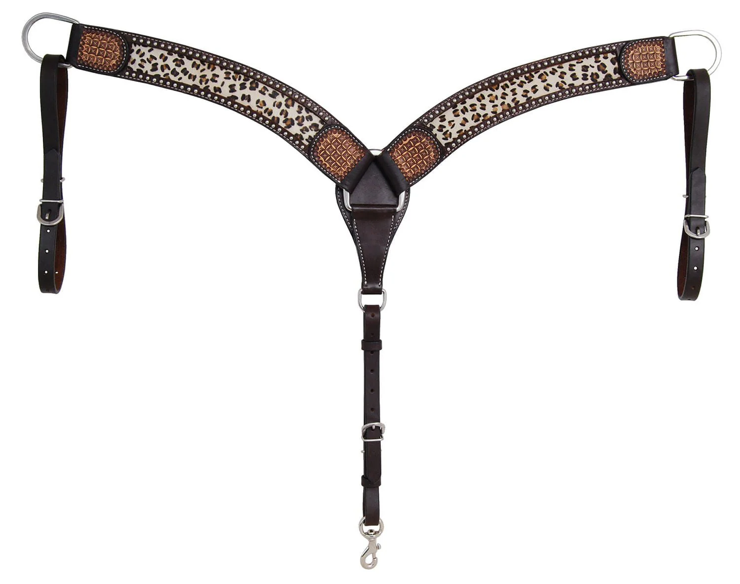 Rafter T Leopard Contoured Breast Collar - Healthber