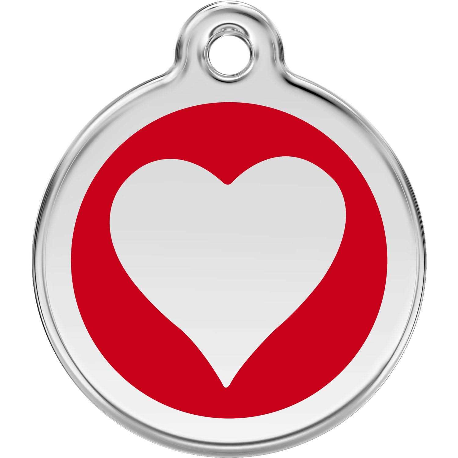 Red Dingo Enamel Pet ID Tag Heart - Healthber