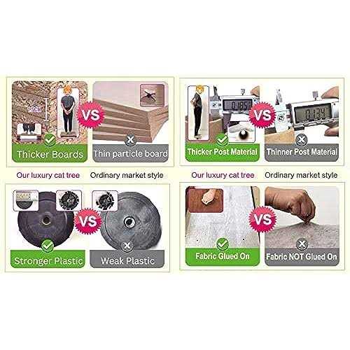 Go Pet Club 71 in. Kitten Cat Tree House with Sisal Scratching Board - Healthber