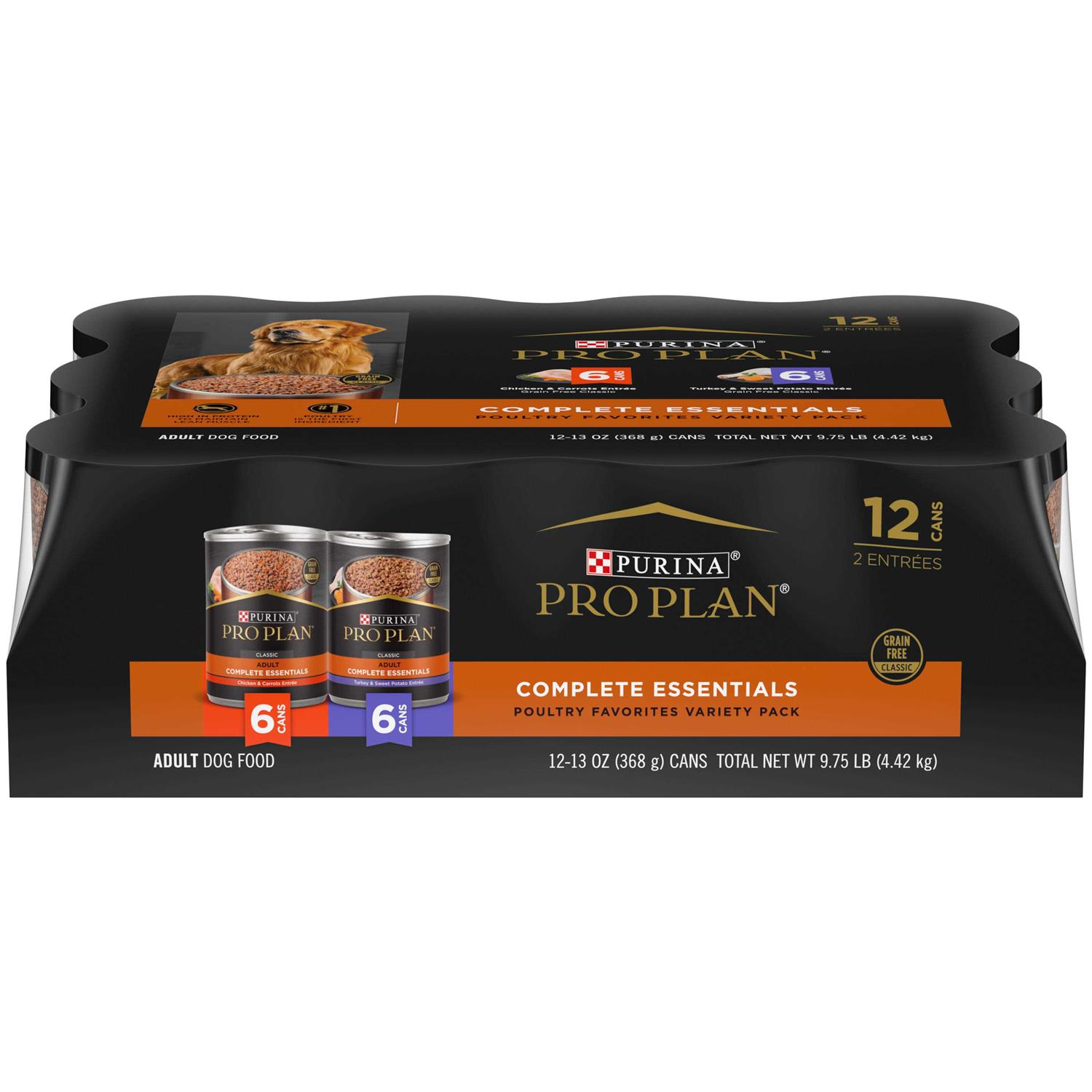 Purina Pro Plan Grain Free Wet Dog Food Variety Pack Grain Free Chicken & Turkey Entrees - Healthber