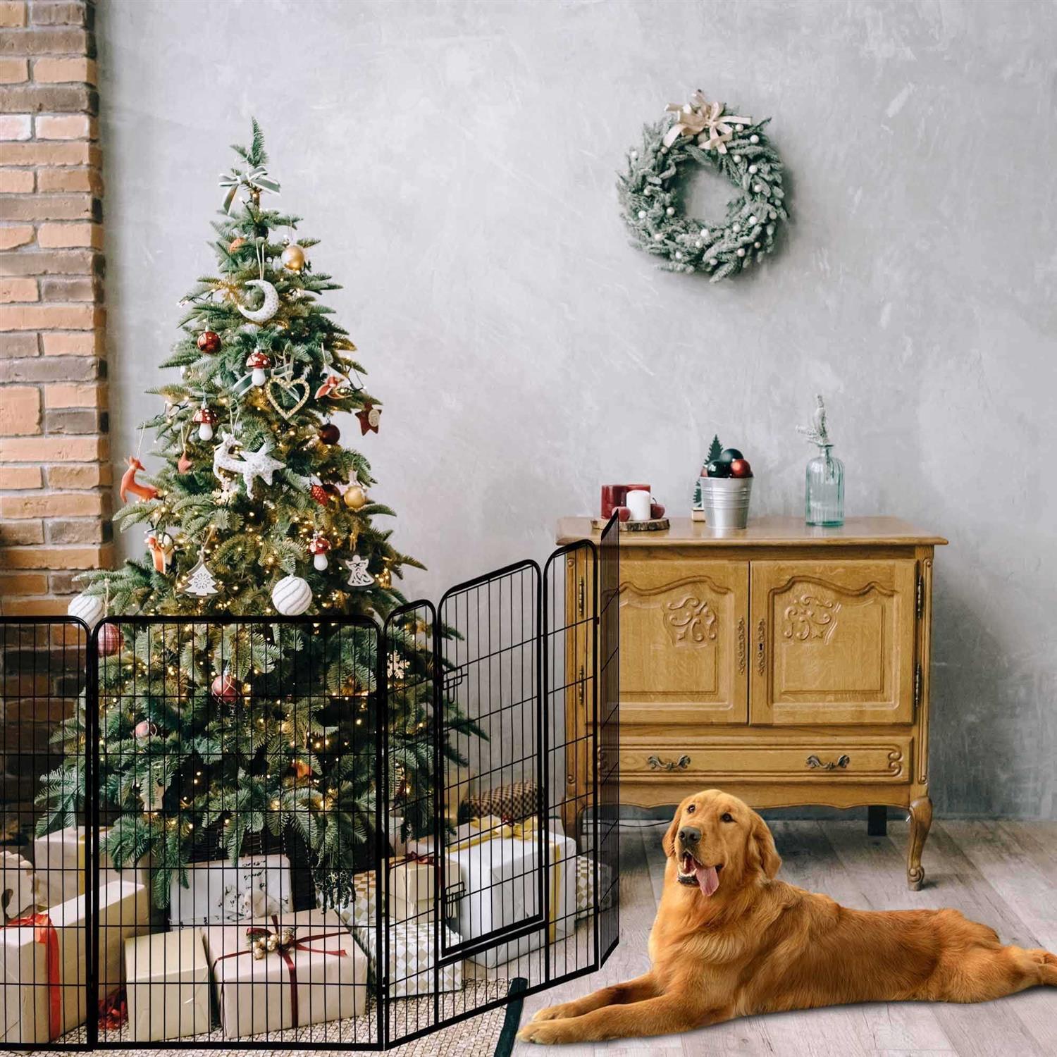 Yescom Pet Playpen Extra Large Dog Exercise Fence Panel Crate - Healthber