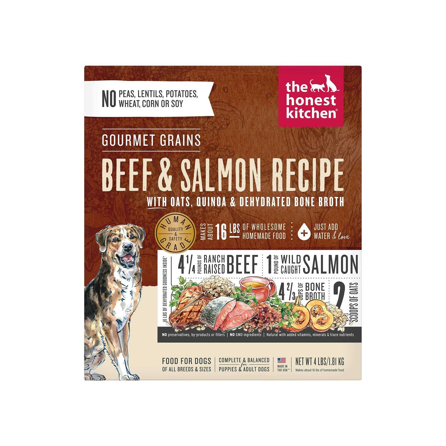 The Honest Kitchen Dehydrated Gourmet Grains Beef & Salmon Dog Food - Healthber