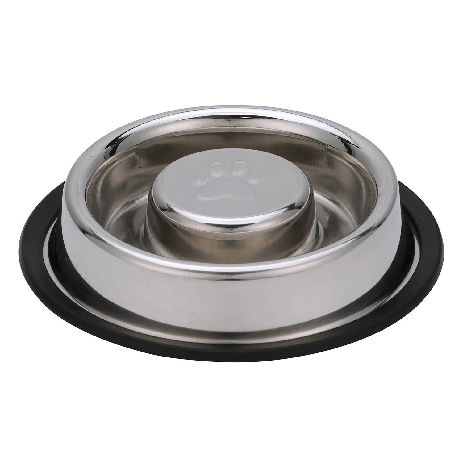 Neater Pet Brands Stainless Steel Slow Feed Bowl Non-Tip & Non-Skid - Healthber