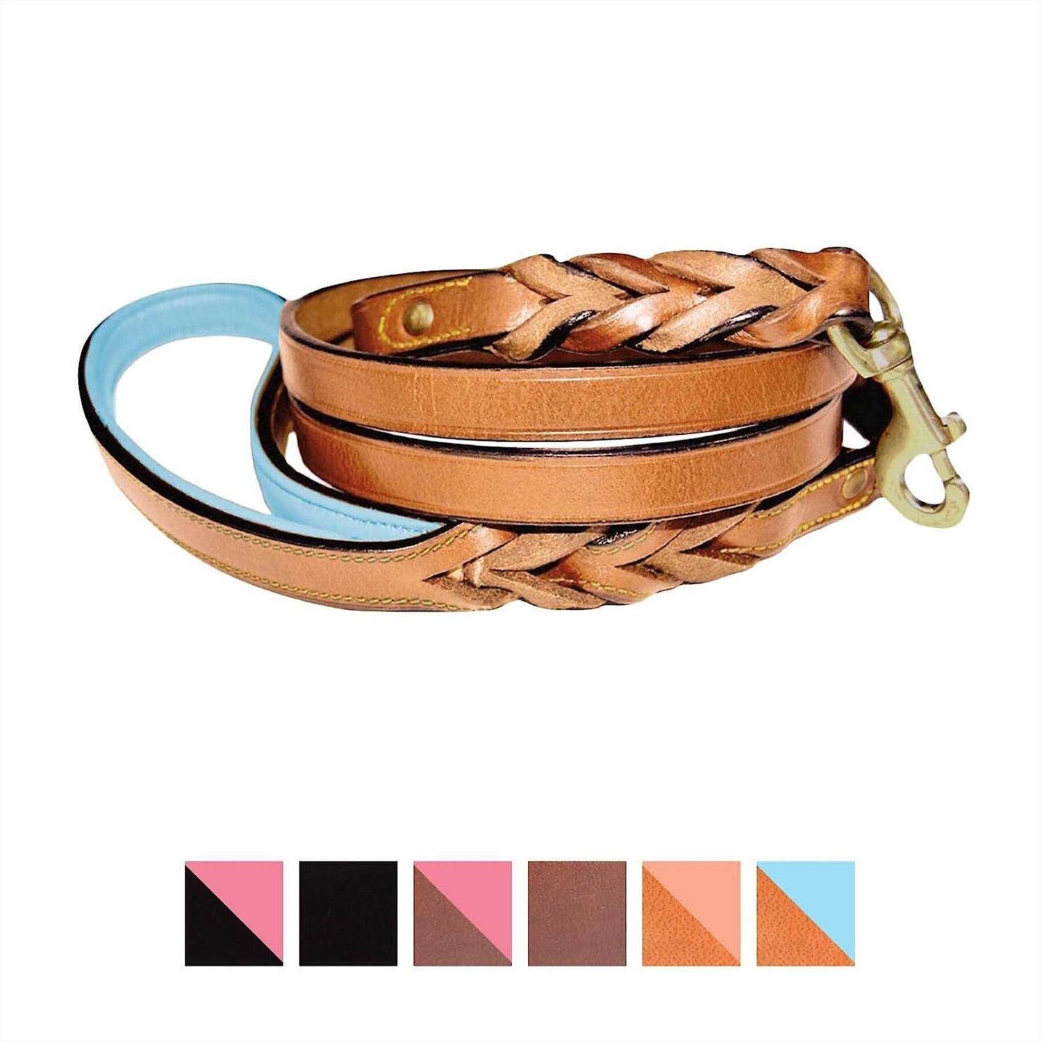 Soft Touch Collars Leather Braided Dog Leash - Healthber