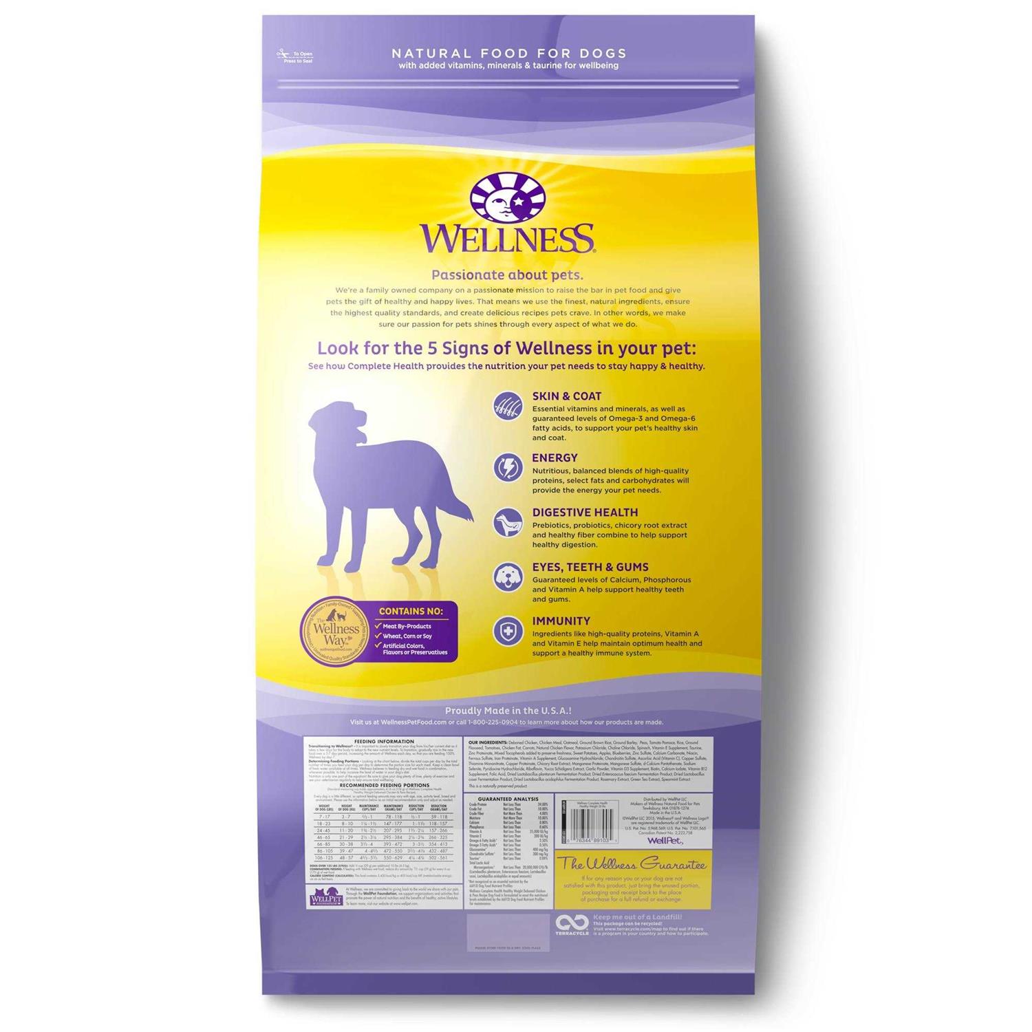 Wellness Complete Health Healthy Weight Chicken Peas Recipe Dry Dog Food - Healthber