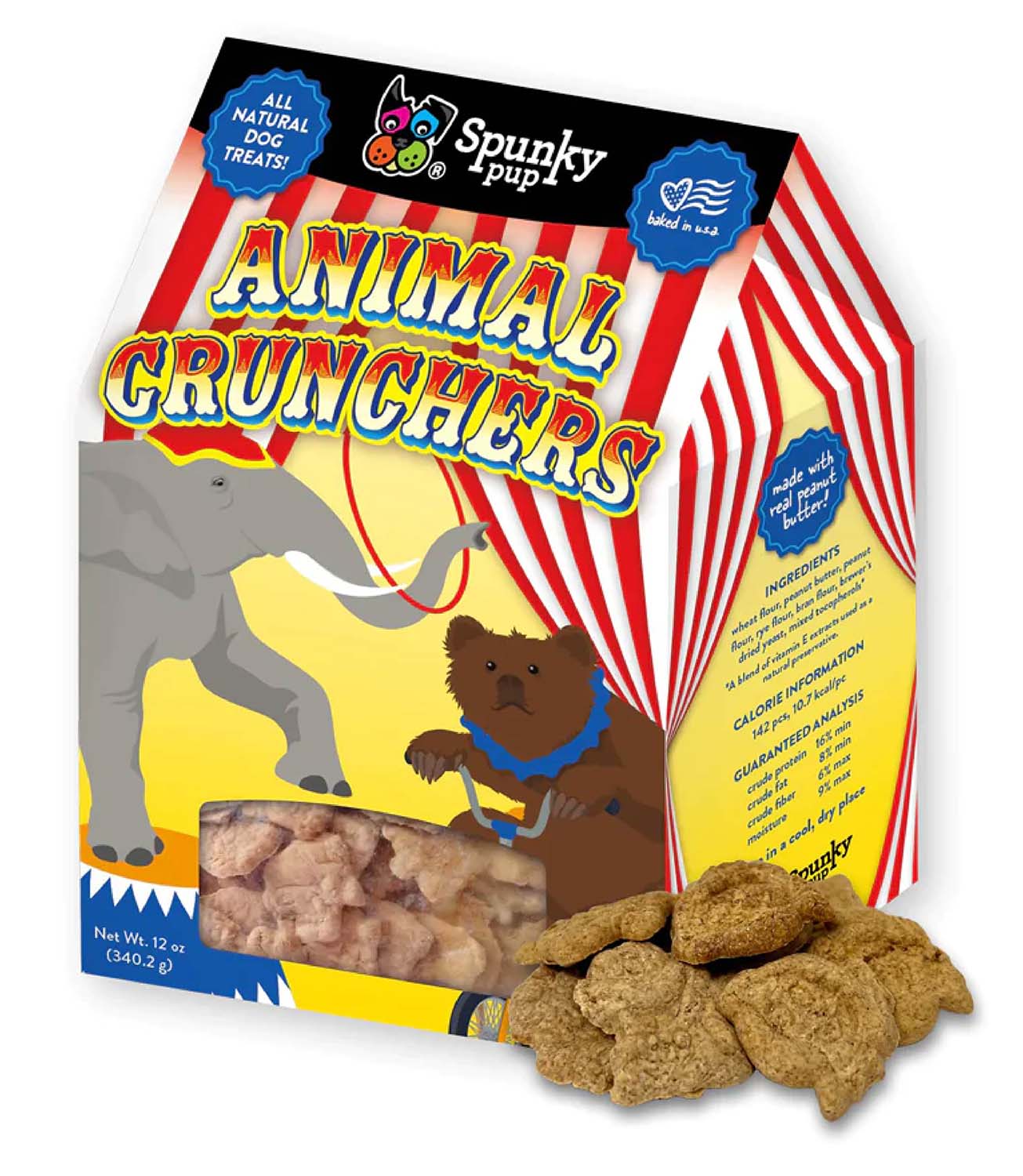 Spunky Pup Animal Crunchers, Peanut Butter - Healthber