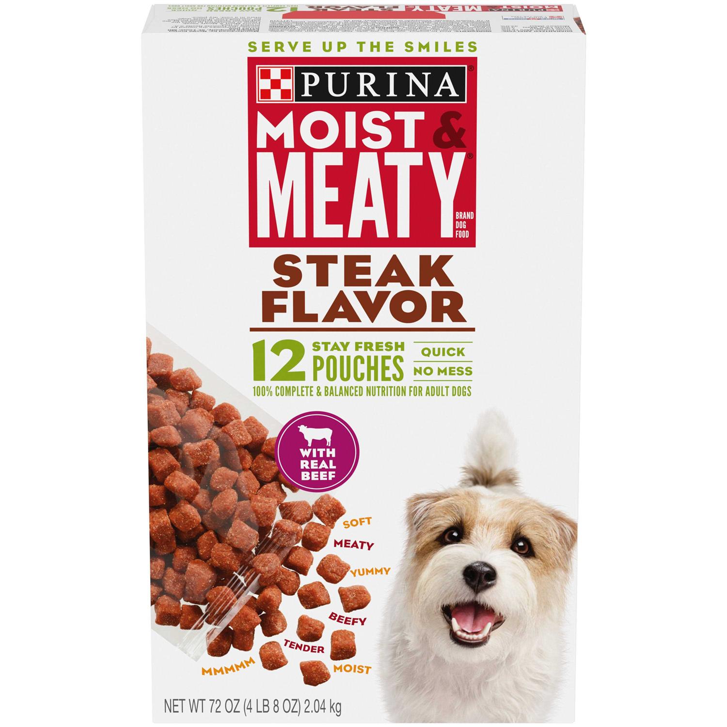 Moist & Meaty Dog Food Steak Flavor - Healthber