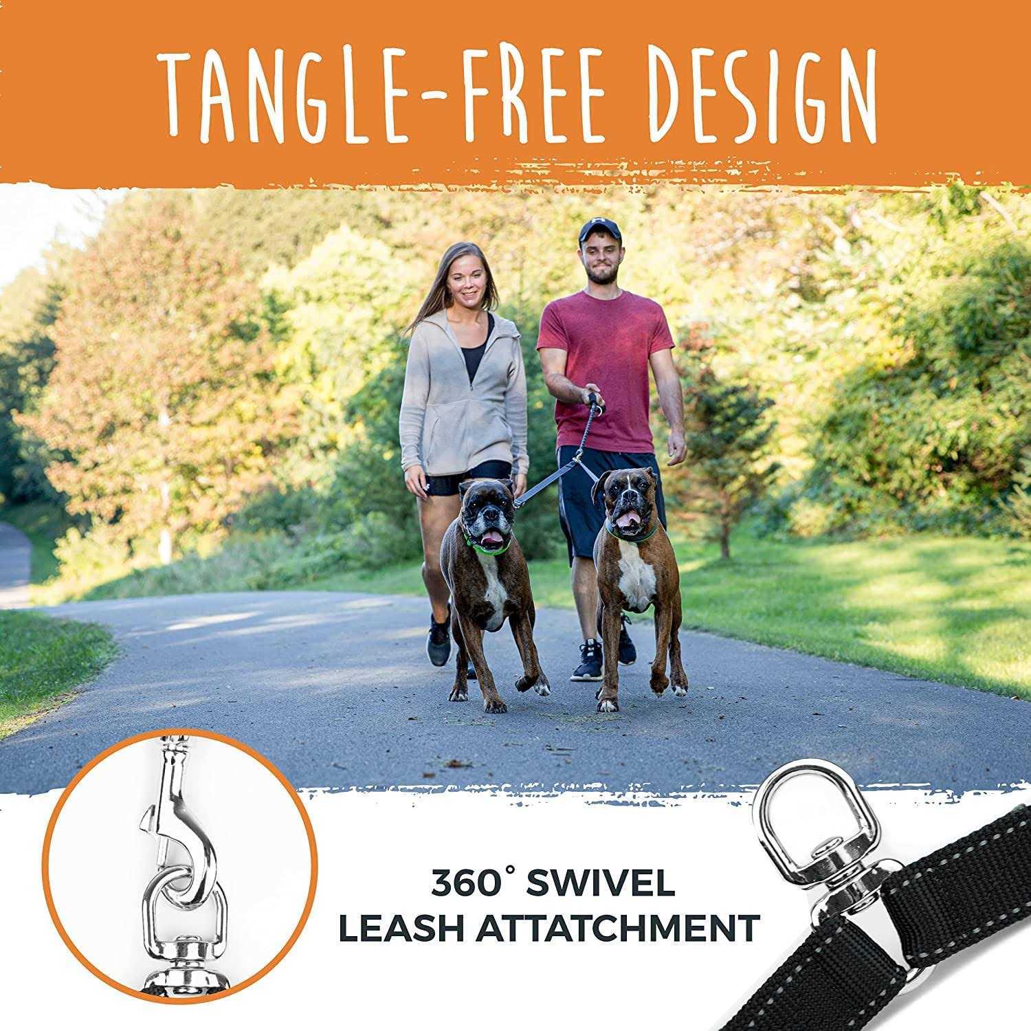 Mighty Paw Adjustable Double Dog Leash - Healthber
