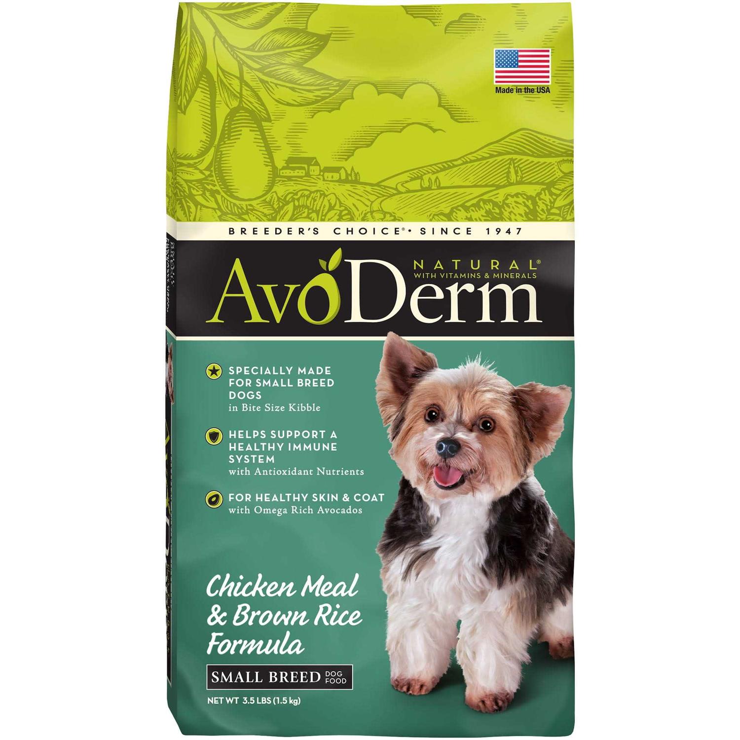 AvoDerm Natural Chicken Meal & Brown Rice Small Breed Adult Dog Food - Healthber