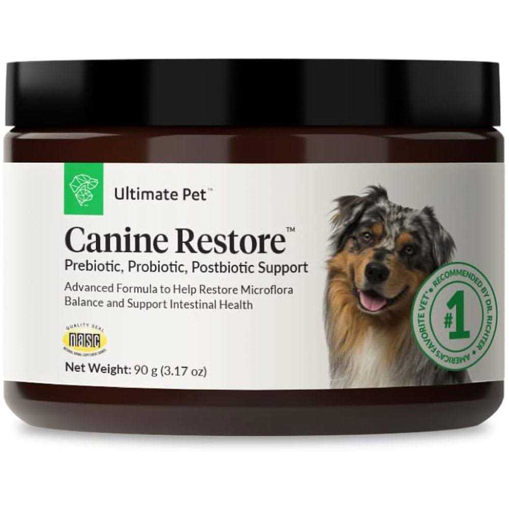 Ultimate Pet Nutrition Canine Restore Pre, Pro, and Postbiotic Digestive Support Powder for Dogs 3.17 oz - Healthber