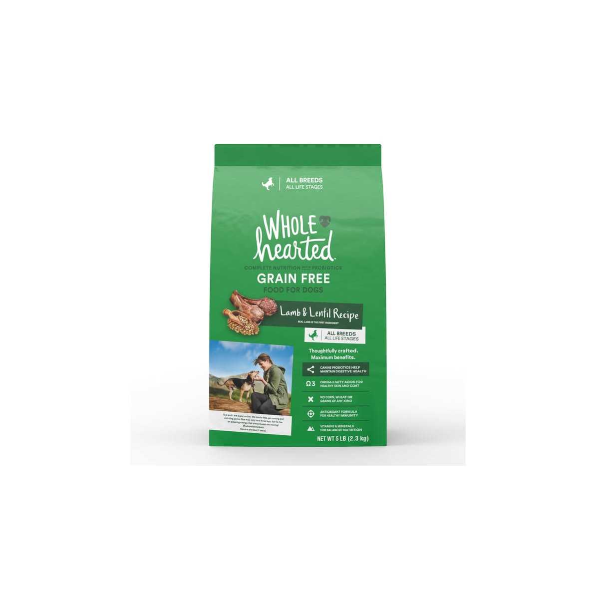WholeHearted Grain Free All Life Stages Lamb and Lentil Formula Dry Dog Food - Healthber