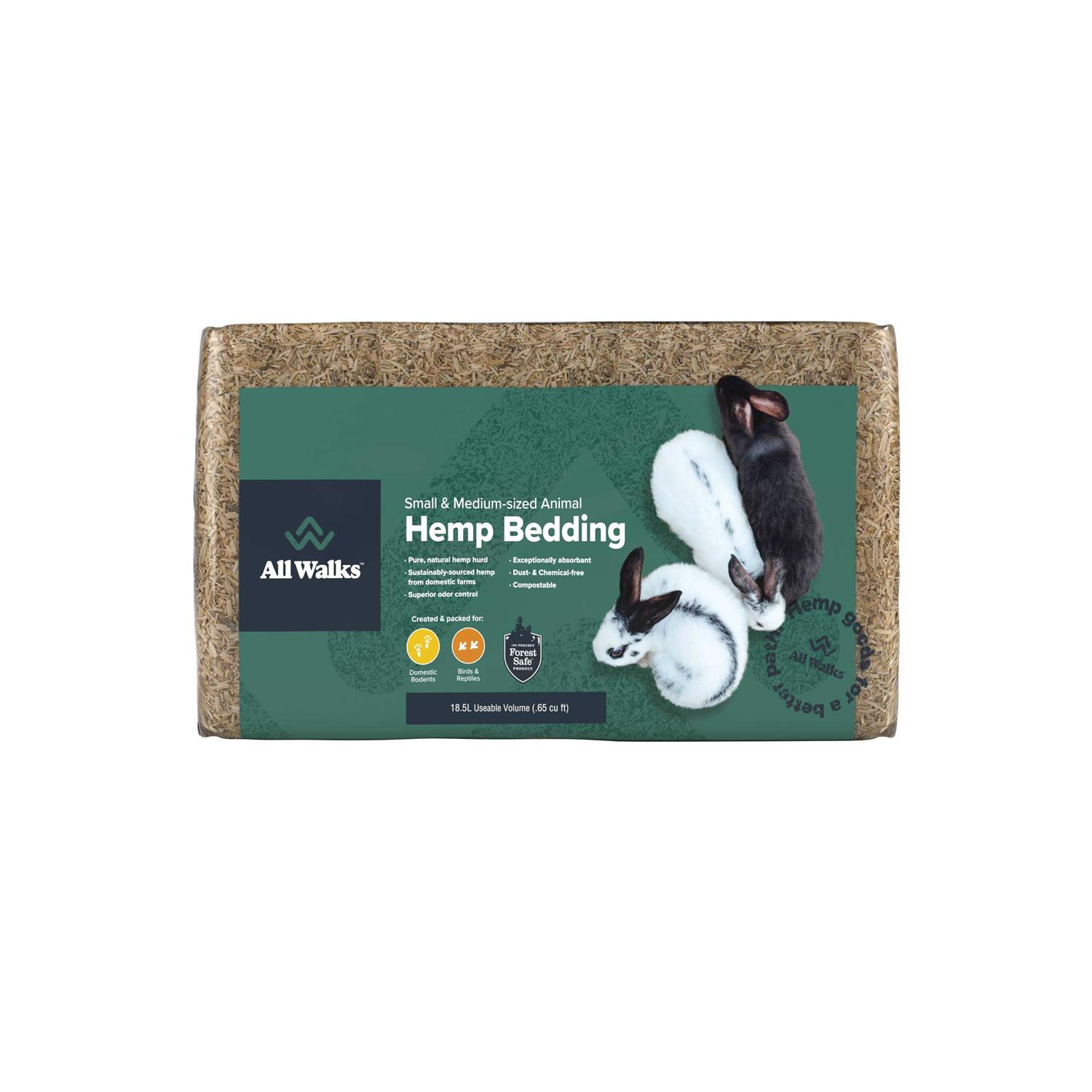 All Walks Hemp Bedding for Chicken Coops, Guinea Pigs, Hamsters, Rabbits, and Other Small Animals - Healthber