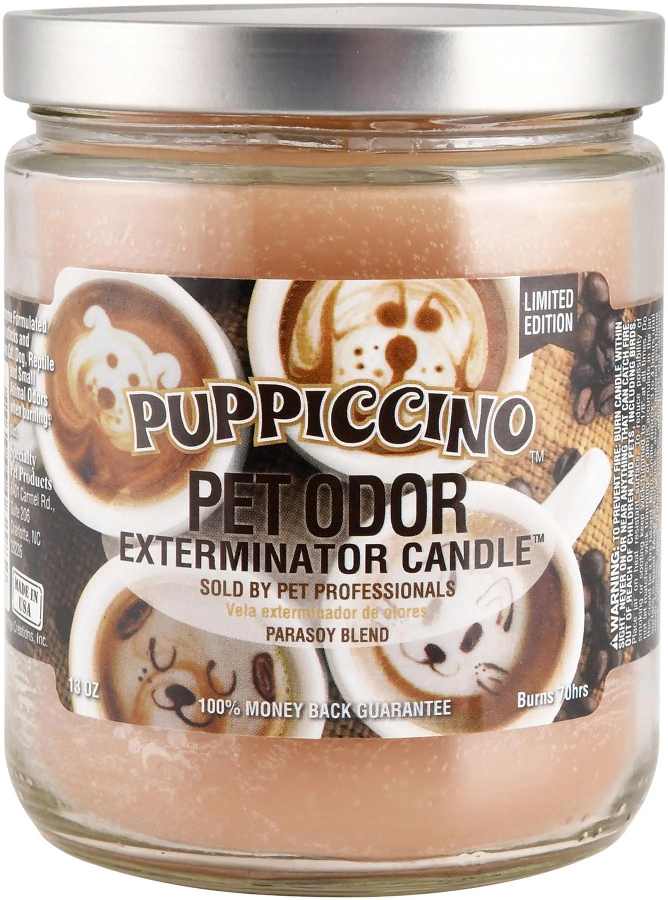 Pet Odor Exterminator Candle, Pupiccino, 13 oz - Healthber