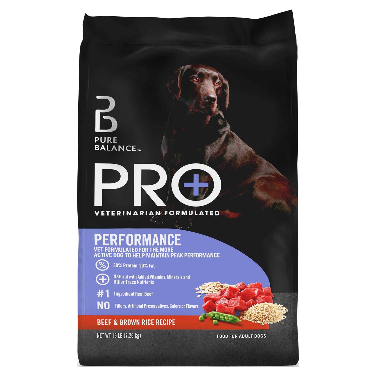 Pure Balance Pro+ Performance Beef & Brown Rice Recipe Dry Dog Food - Healthber