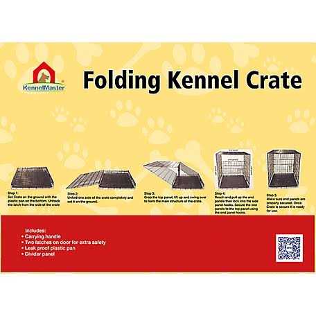 KennelMaster Double Door Folding Wire Dog Crate - Healthber