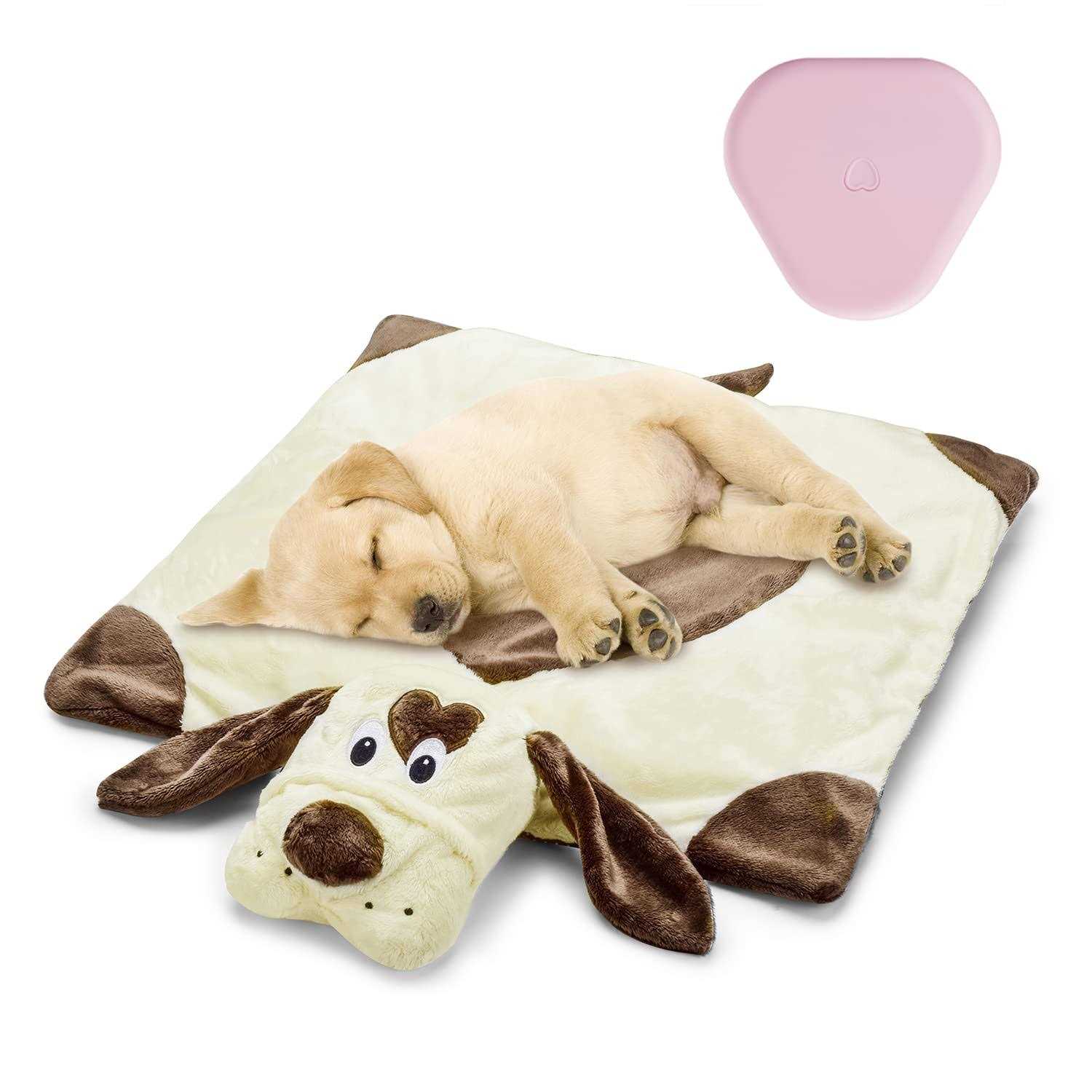 Moropaky Heartbeat Toy for Puppy Doy Plush Toys for Anxiety Relief Behavioral Training Aid Toy for Dog calming Sleeping Soother - Healthber