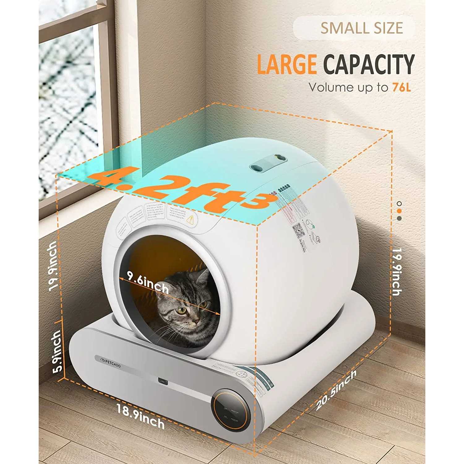 Lemulegu Self-Cleaning Cat Litter Box Automatic Cat Litter Box with APP Control - Healthber