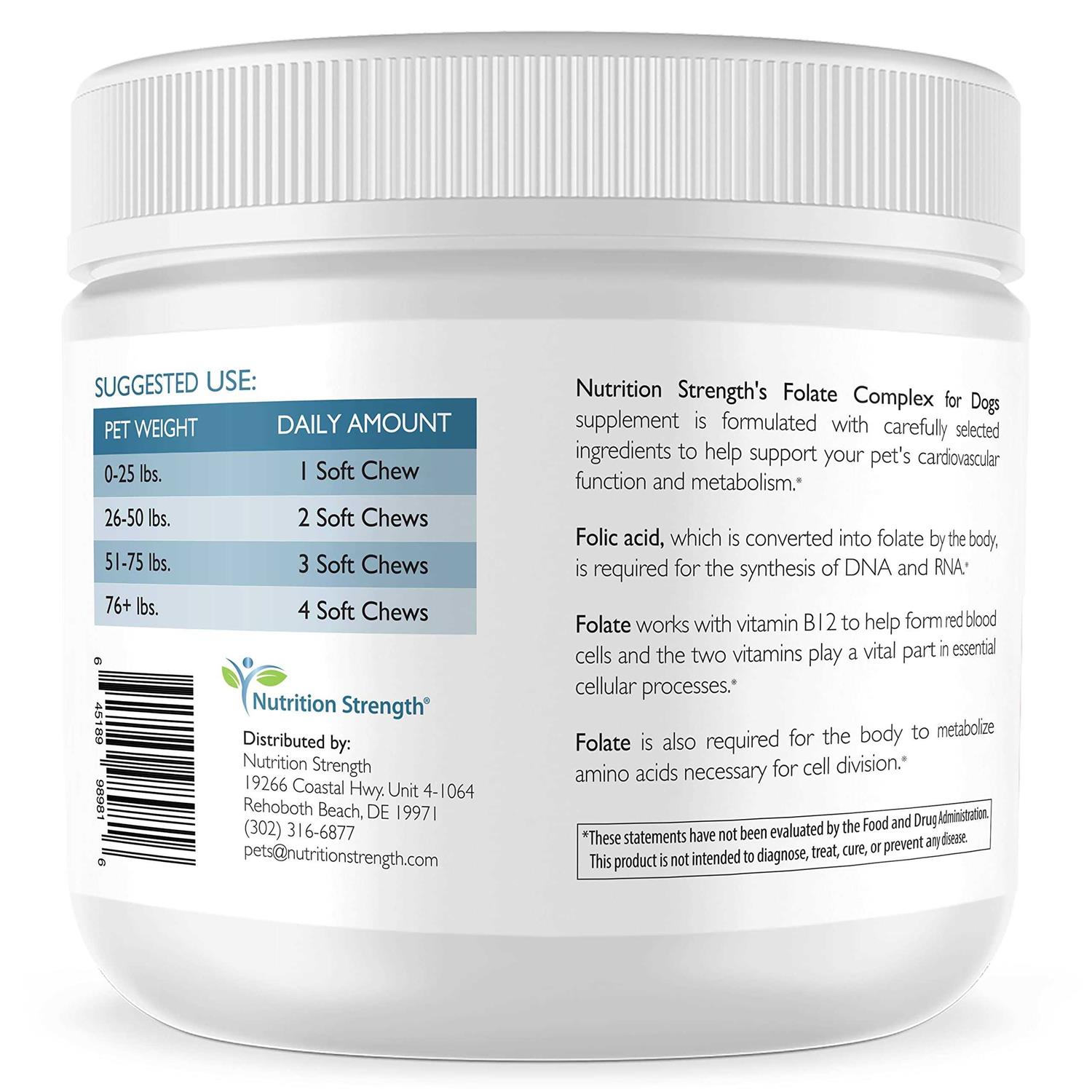 Nutrition Strength Folate for Dogs to Promote Cardiovascular & Prenatal Health - Healthber