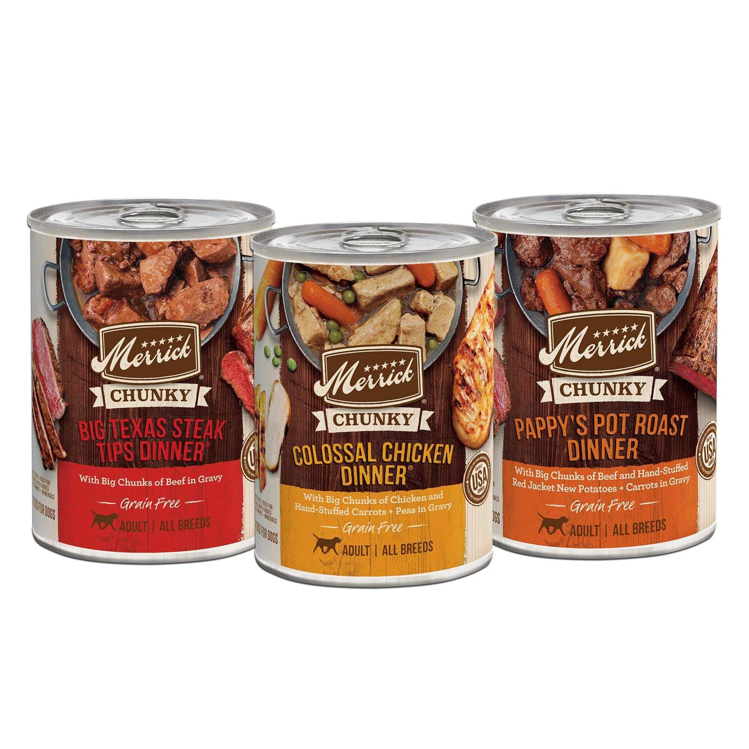 Merrick Chunky Recipes Grain Free Wet Dog Food Variety Pack - Healthber