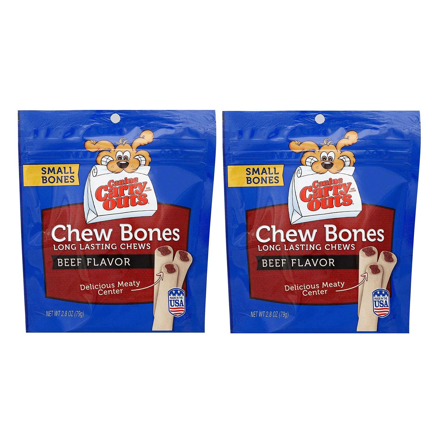 Canine Carry Outs Beef Flavor Dog Chew Bones - Healthber
